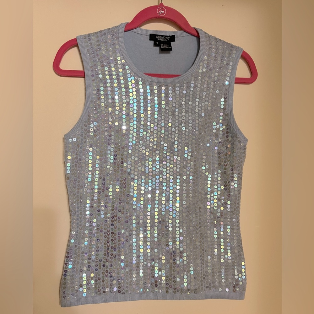 Karen Kane Sequin Sweater Shell Tank